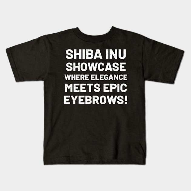 Shiba Inu Showcase Where Elegance Meets Epic Eyebrows! Kids T-Shirt by trendynoize